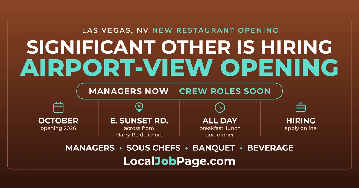 Significant Other Opens Across From the Las Vegas Airport in October, and It's Hiring